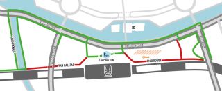 Kaartje met fietsafsluitingen rond station